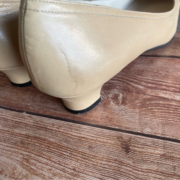 AUTHENTIC SALVATORE FERRAGAMO CLASSIC BLACK/TAN HIGH HEEL PUMPS SHOES SIZE 10 - Picture 6 of 16